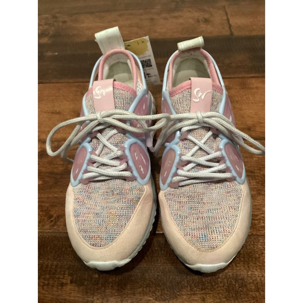 Sophia Webster Pink Blue & White Butterfly Lace-Up Sneakers, Size 6 (US) 36 (EU)